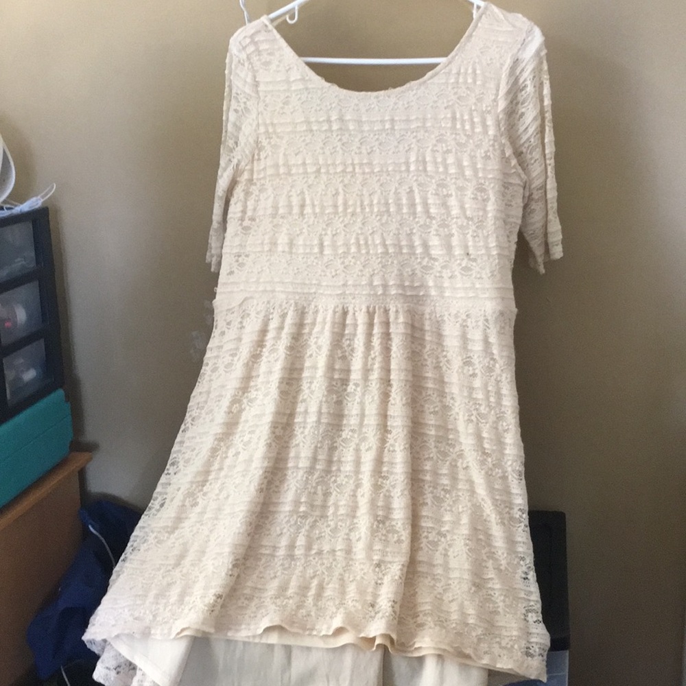 Xhilaration hi low cream lace dress